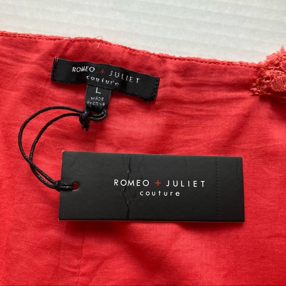🆕 Romeo + Juliet Couture Coral Lace Dress Size L - Picture 9 of 17